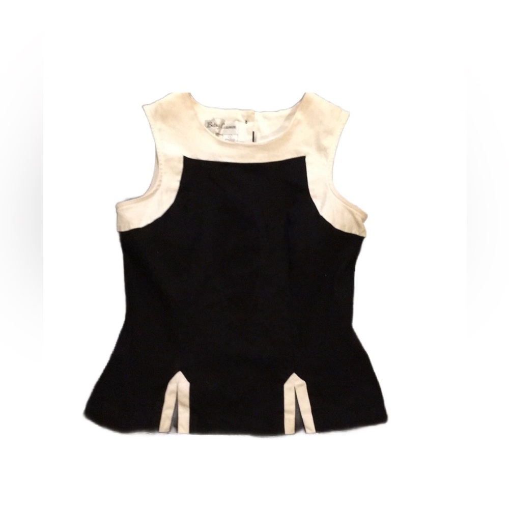 Black vintage  cotton pleated tank top 10 m - Picture 2 of 7